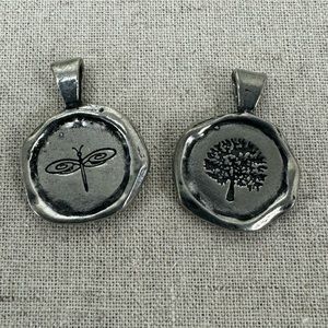 Whitney Howard Designs “Wax Seal” Pewter Charms - 2 Charms